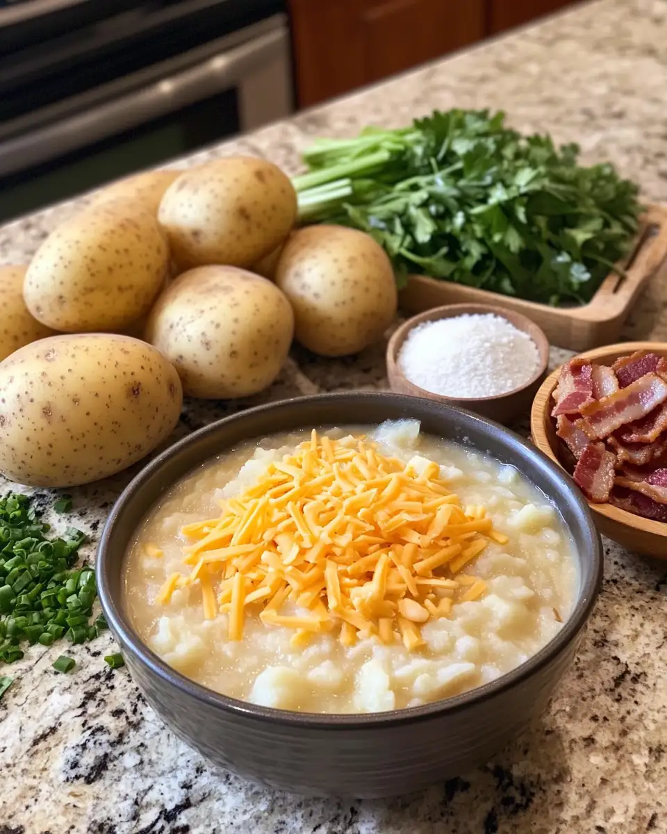 Ingredients for Cozy Up with Ultimate Crockpot Loaded Baked Potato Soup