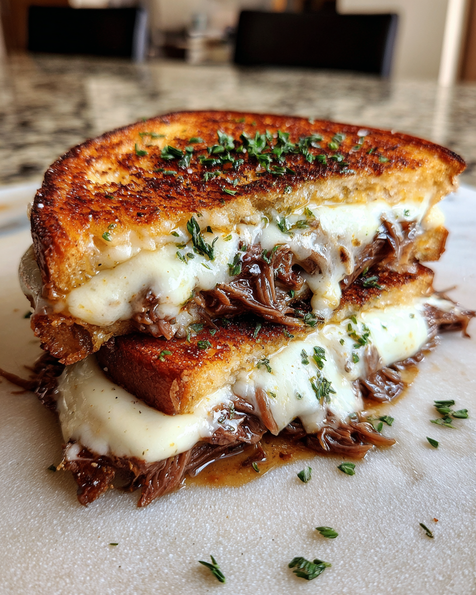 Final dish - Melted Perfection French Dip Grilled Cheese Recipe You Need to Try