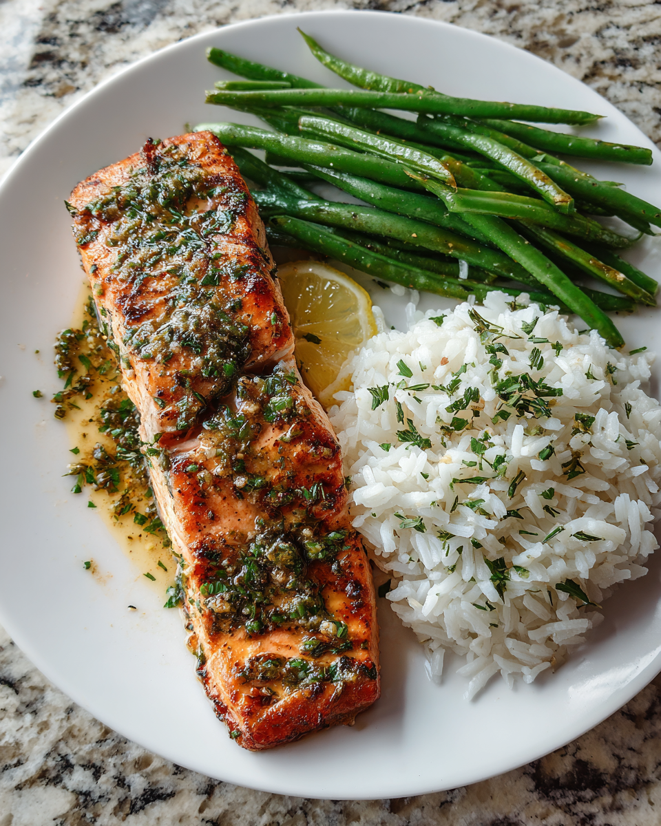 Final dish - Irresistible Garlic Butter Salmon with Zesty Lemon Sauce Recipe