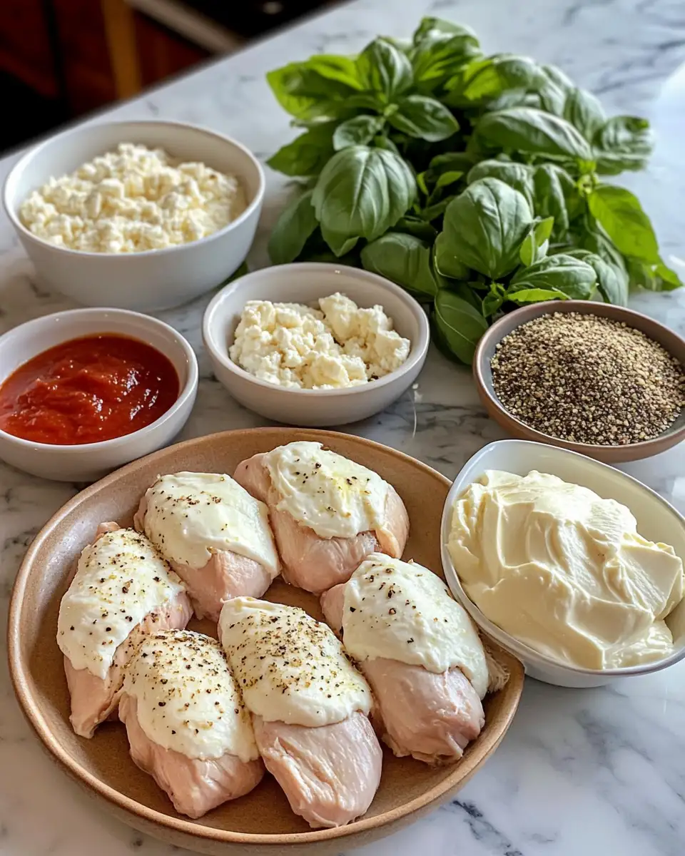 Ingredients for Irresistible Garlic Cream Cheese Chicken Roll-Ups That Will Wow Your Taste Buds