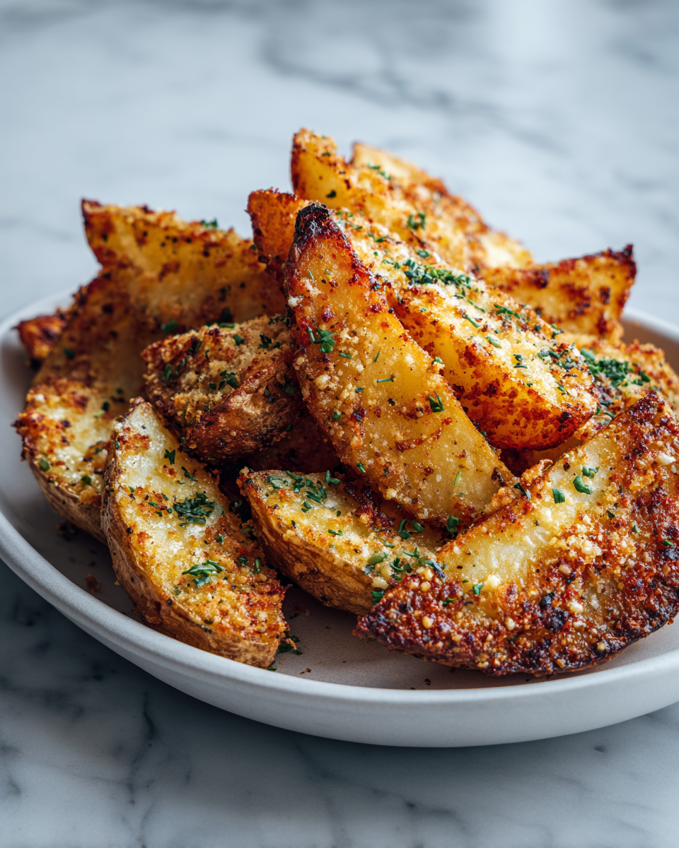 Final dish - Crispy Garlic Parmesan Potato Wedges You Need to Try Tonight