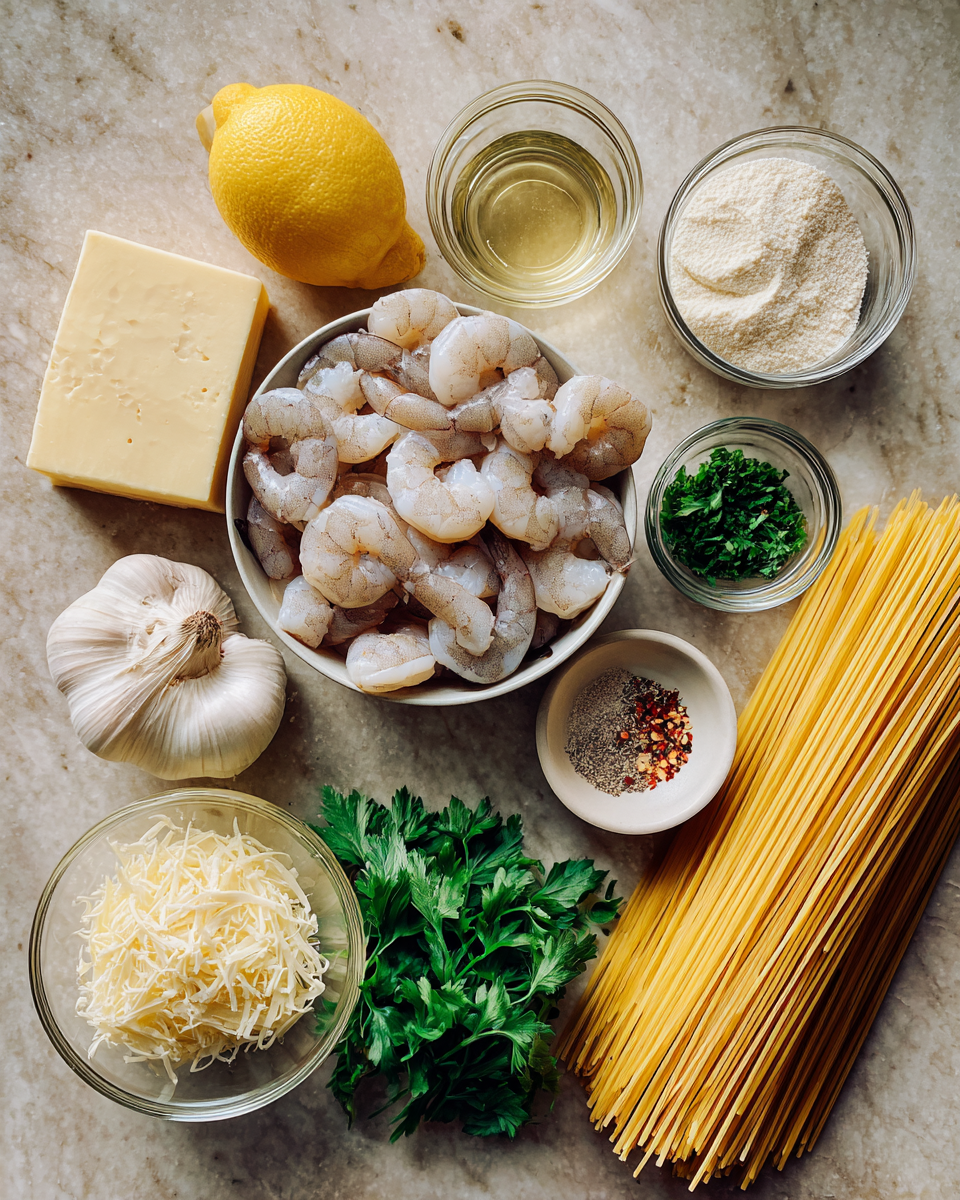 Ingredients for Creamy Garlic Shrimp Pasta Butter Recipe That Will Wow Your Taste Buds