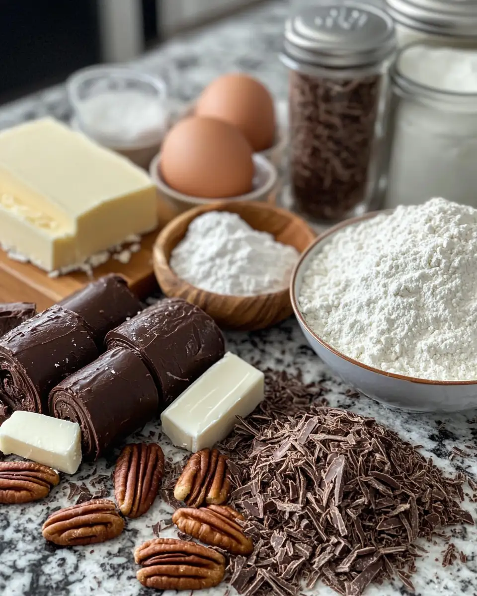 Ingredients for Decadent Delight: Discover the Rich Layers of German Chocolate Roll Cake