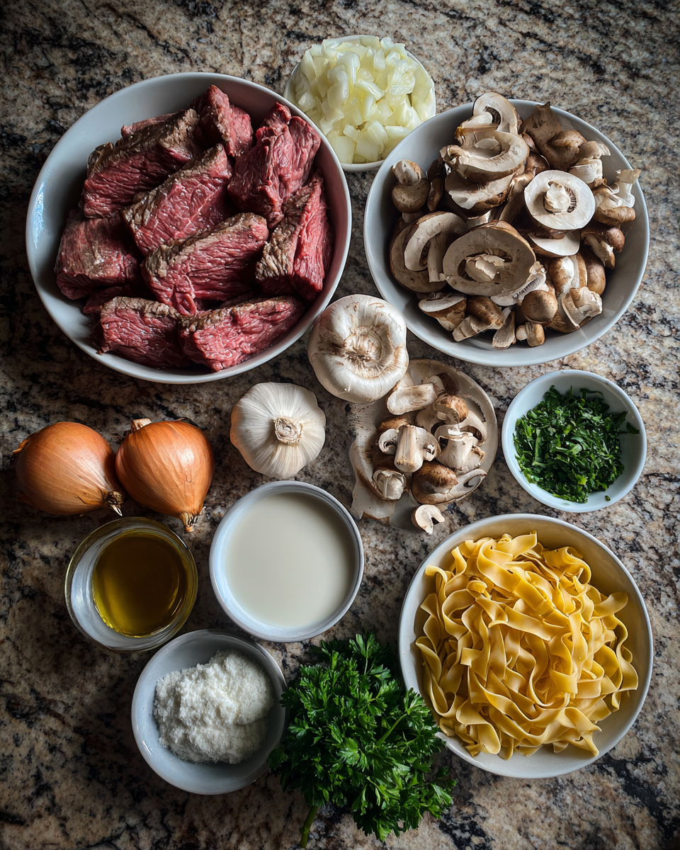 Ingredients for Mastering Gordon Ramsays Beef Stroganoff Recipe for Ultimate Comfort Food