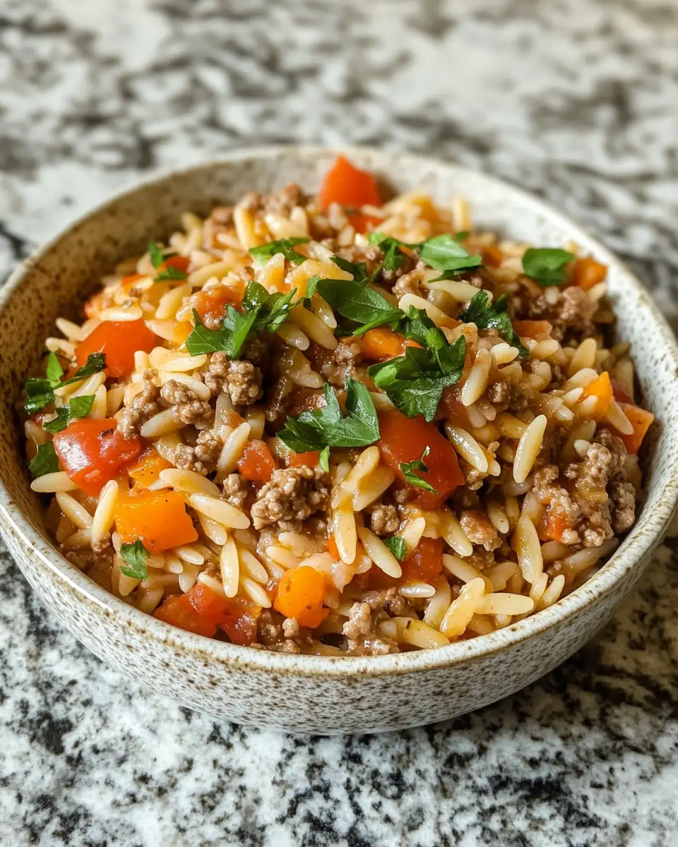 Final dish - Savor the Flavor: Quick and Easy Ground Beef Orzo Delight