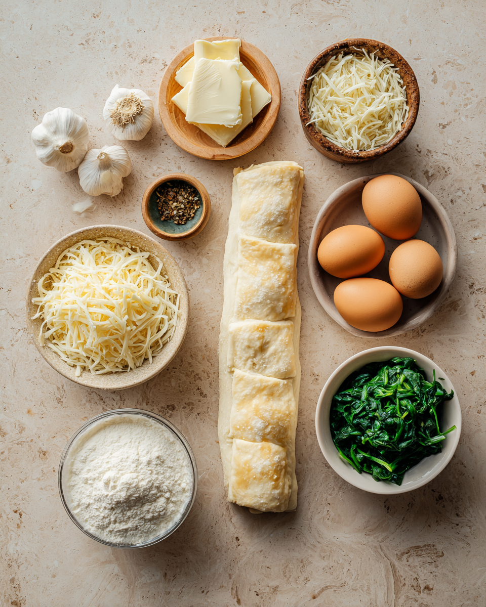 Ingredients for Melt-in-Your-Mouth Gruyère Puff Pastry Braid Recipe