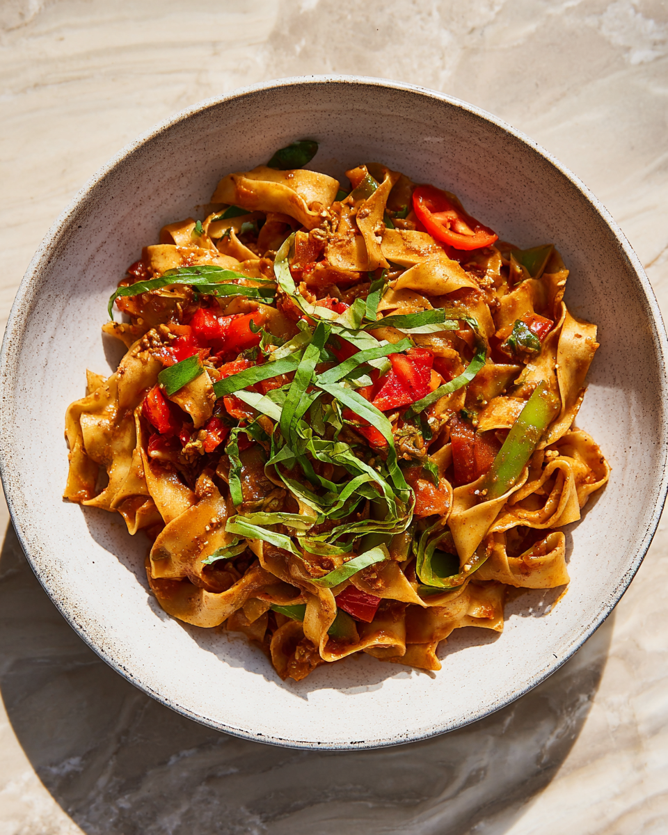 Final dish - Italian Drunken Noodles Recipe That Will Transport Your Taste Buds to Italy