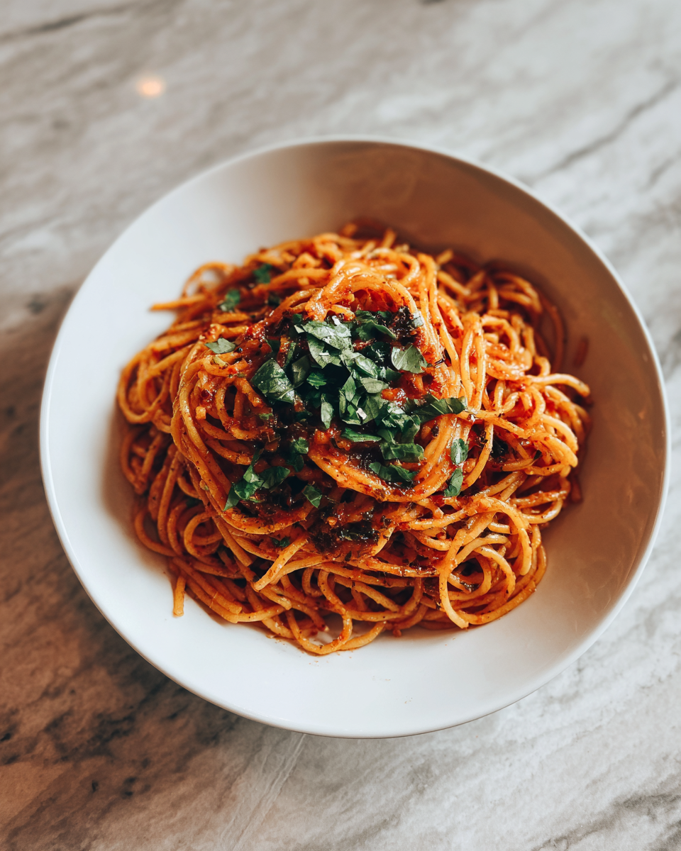 Final dish - Irresistible Italian Pasta with Garlic Olive Infused Flavor