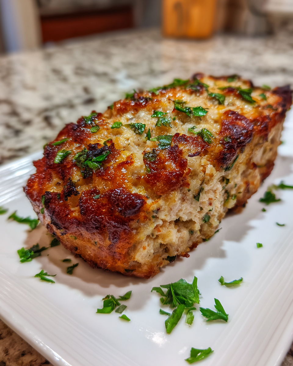 Final dish - Juicy Garlic Parmesan Chicken Meatloaf That Will Steal the Show