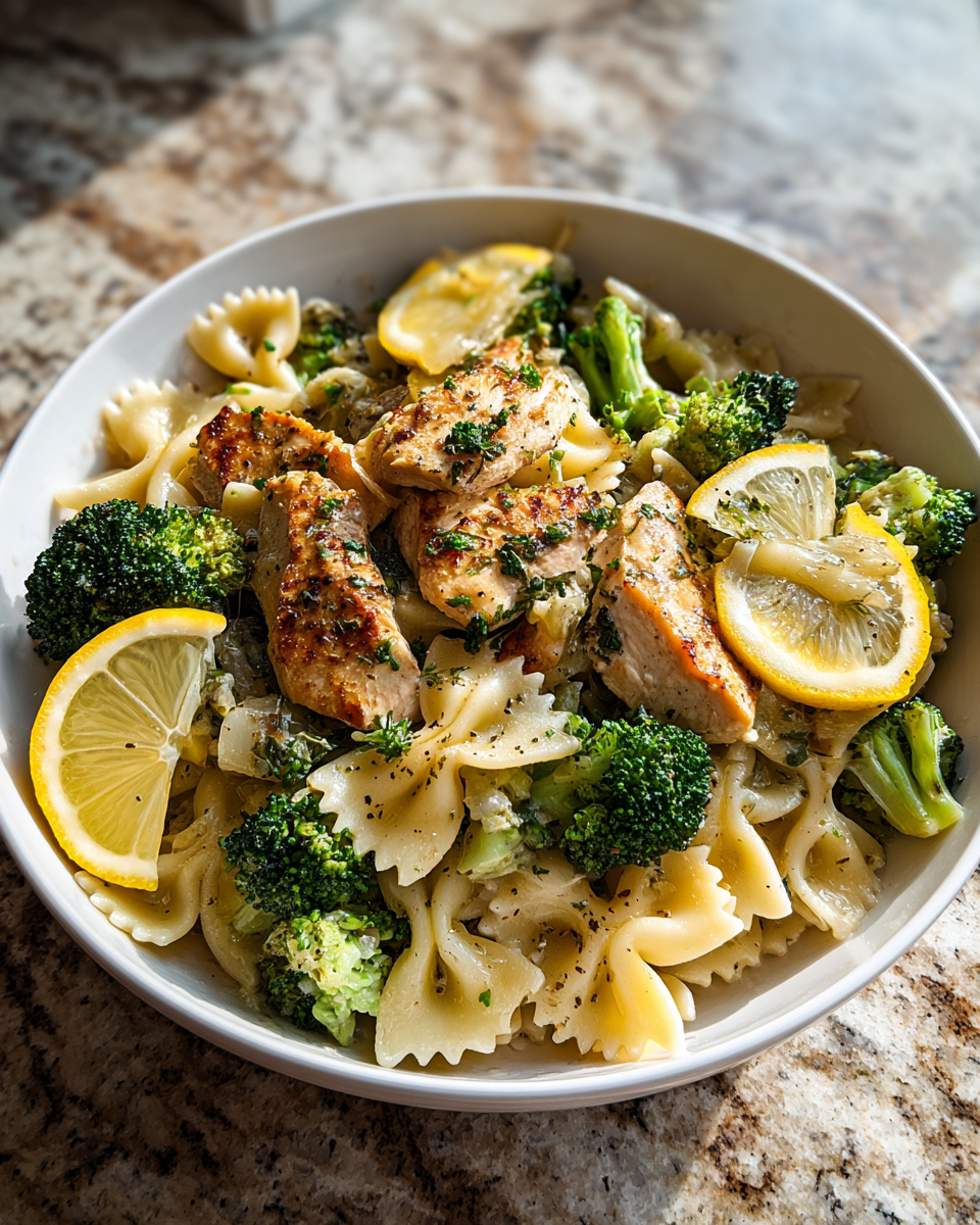 Final dish - Zesty Lemon Bowtie Chicken with Broccoli That Will Brighten Your Dinner