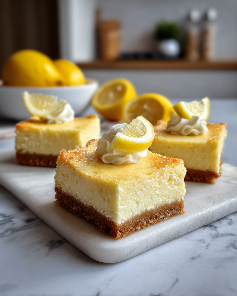 Final dish - Zesty Delight Lemon Cheesecake Squares You Have to Try
