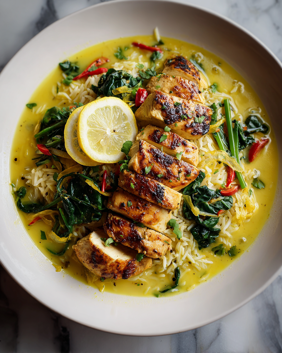 Final dish - Zesty Lemon Ginger Turmeric Chicken and Rice Soup to Warm Your Soul