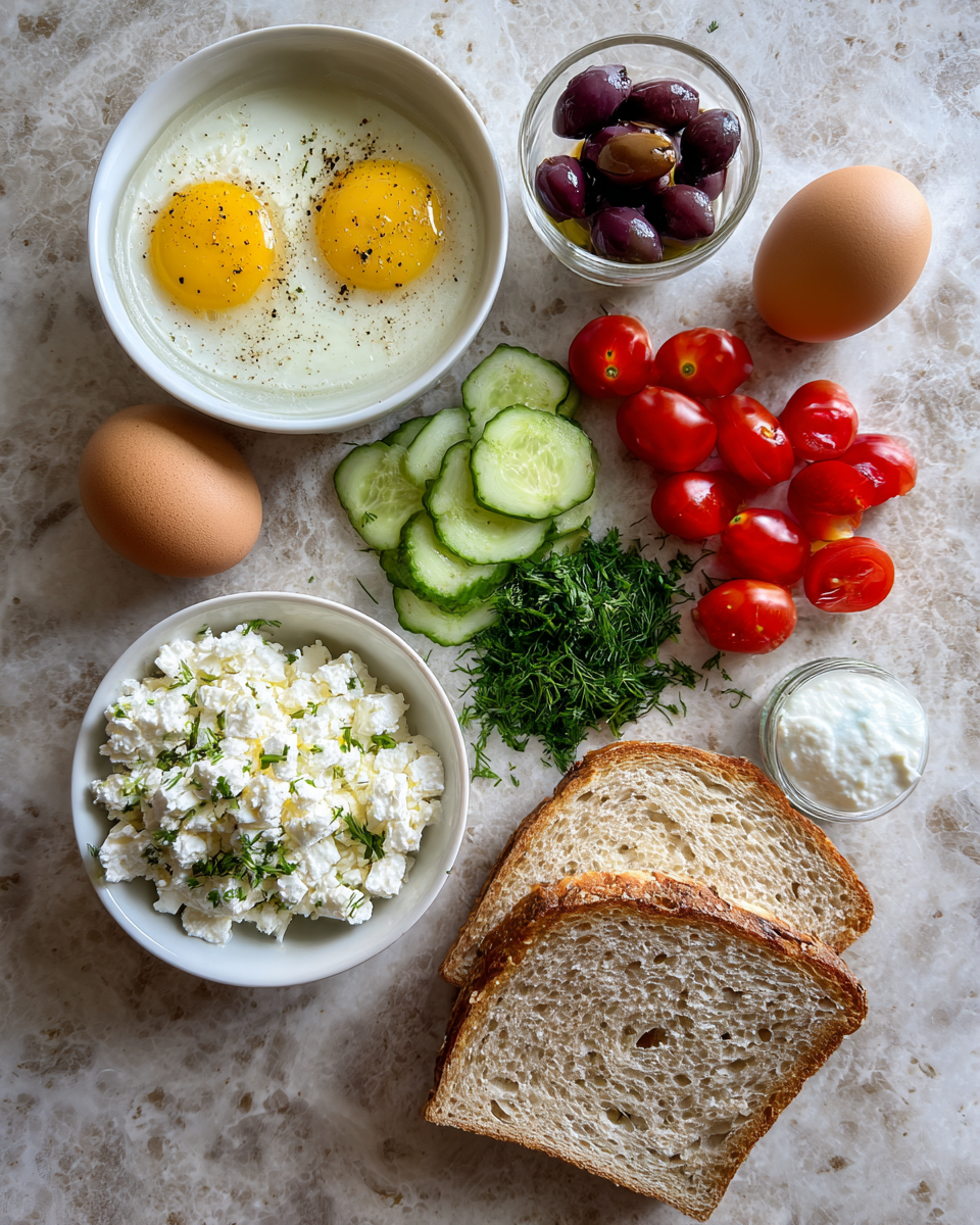 Ingredients for Wake Up to Flavor with the Ultimate Mediterranean Breakfast Sandwich