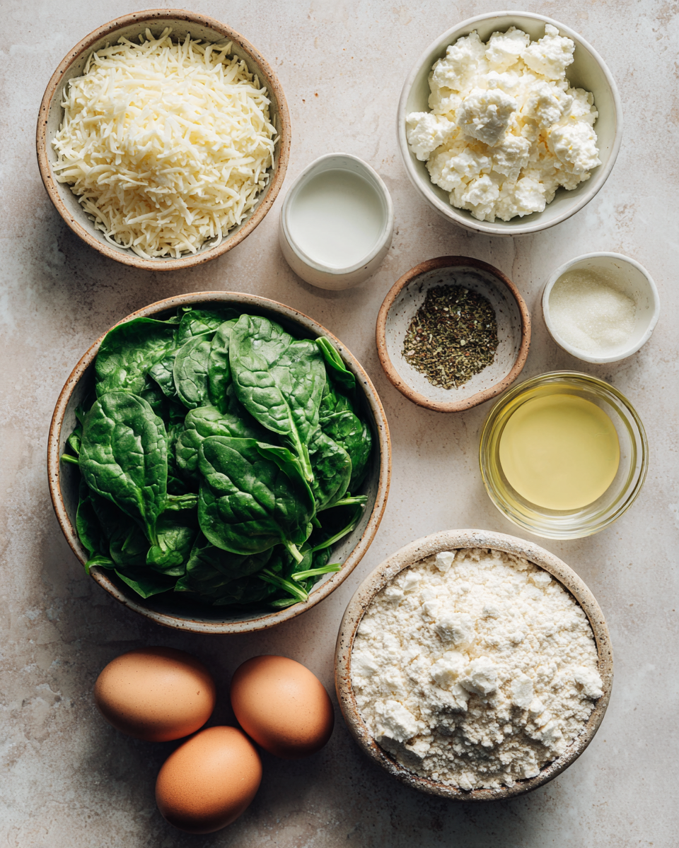 Ingredients for Crunch into Mediterranean Bliss with Spinach and Feta Cheese Crisps