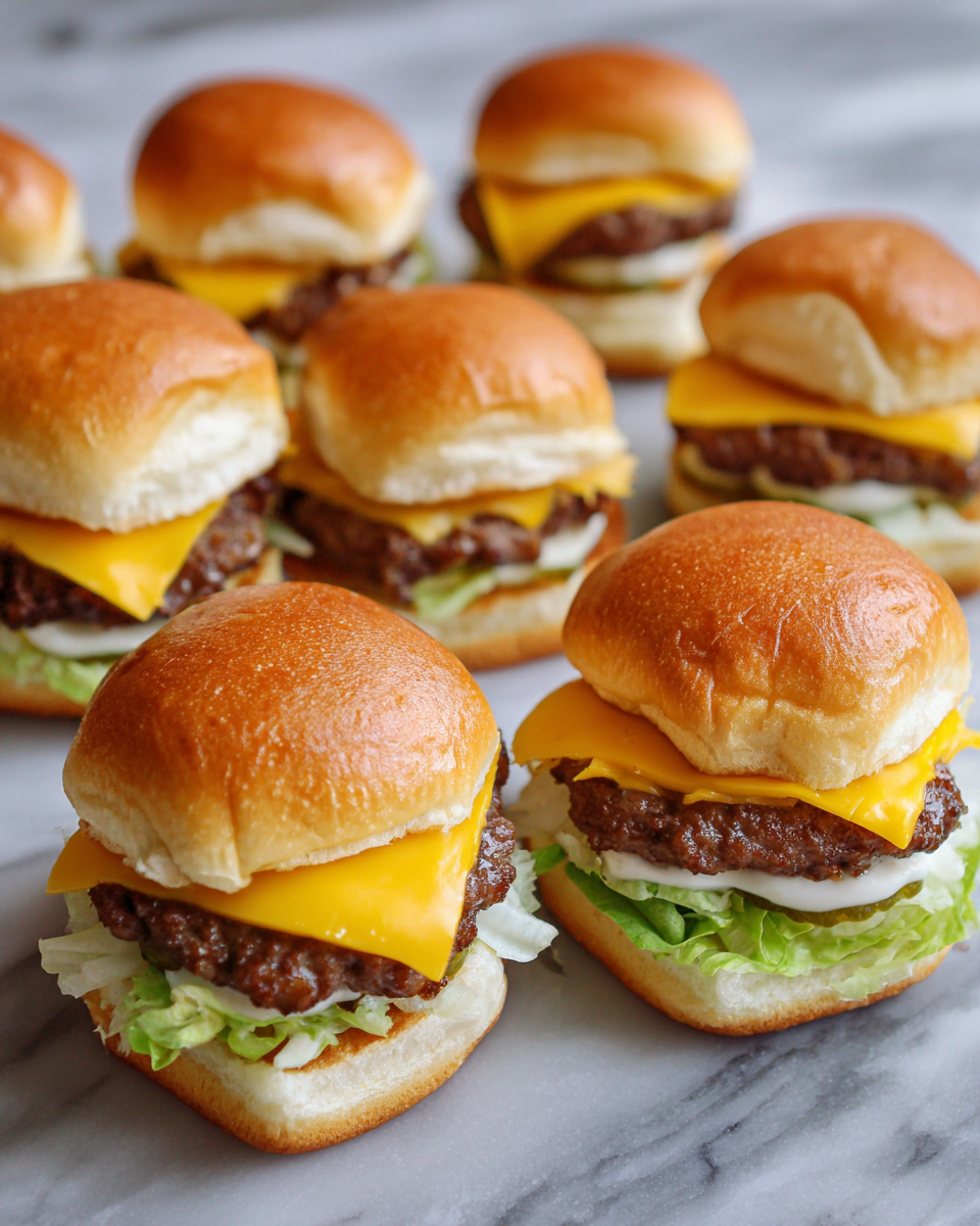 Mini Big Mac Cheeseburgers The Ultimate Bite-Sized Burger Experience 4 Ingredients for Mini Big Mac Cheeseburgers The Ultimate Bite-Sized Burger Experience