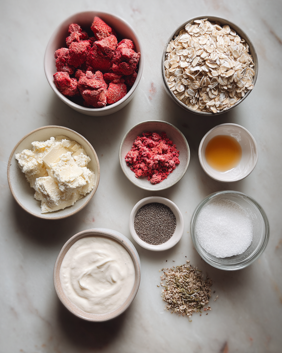 Ingredients for Irresistible No-Bake Strawberry Cheesecake Protein Bites You Need to Try