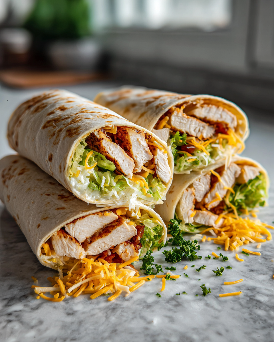 Ingredients for Ooey-Gooey Cheesy Garlic Chicken Wraps That Will Melt Your Heart