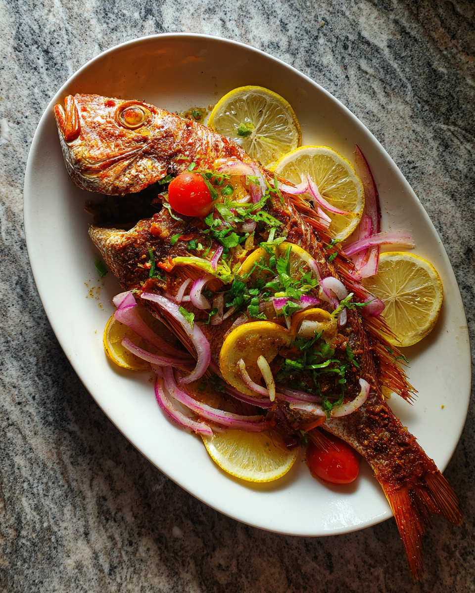 Final dish - Perfectly Crispy Oven-Baked Yellowtail Snapper Recipe for Seafood Lovers