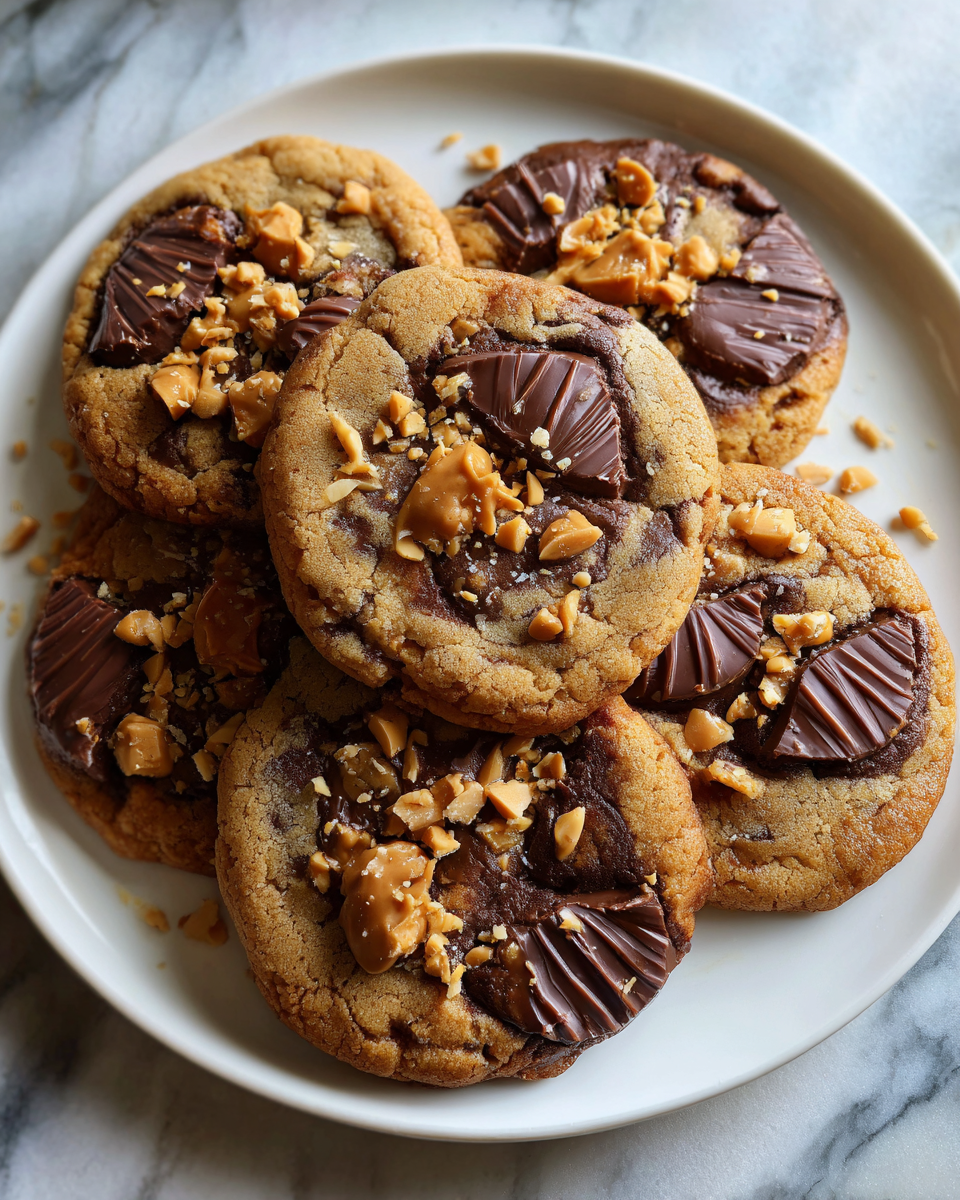 Final dish - Irresistible Peanut Butter Cup Stuffed Cookies You Have to Try
