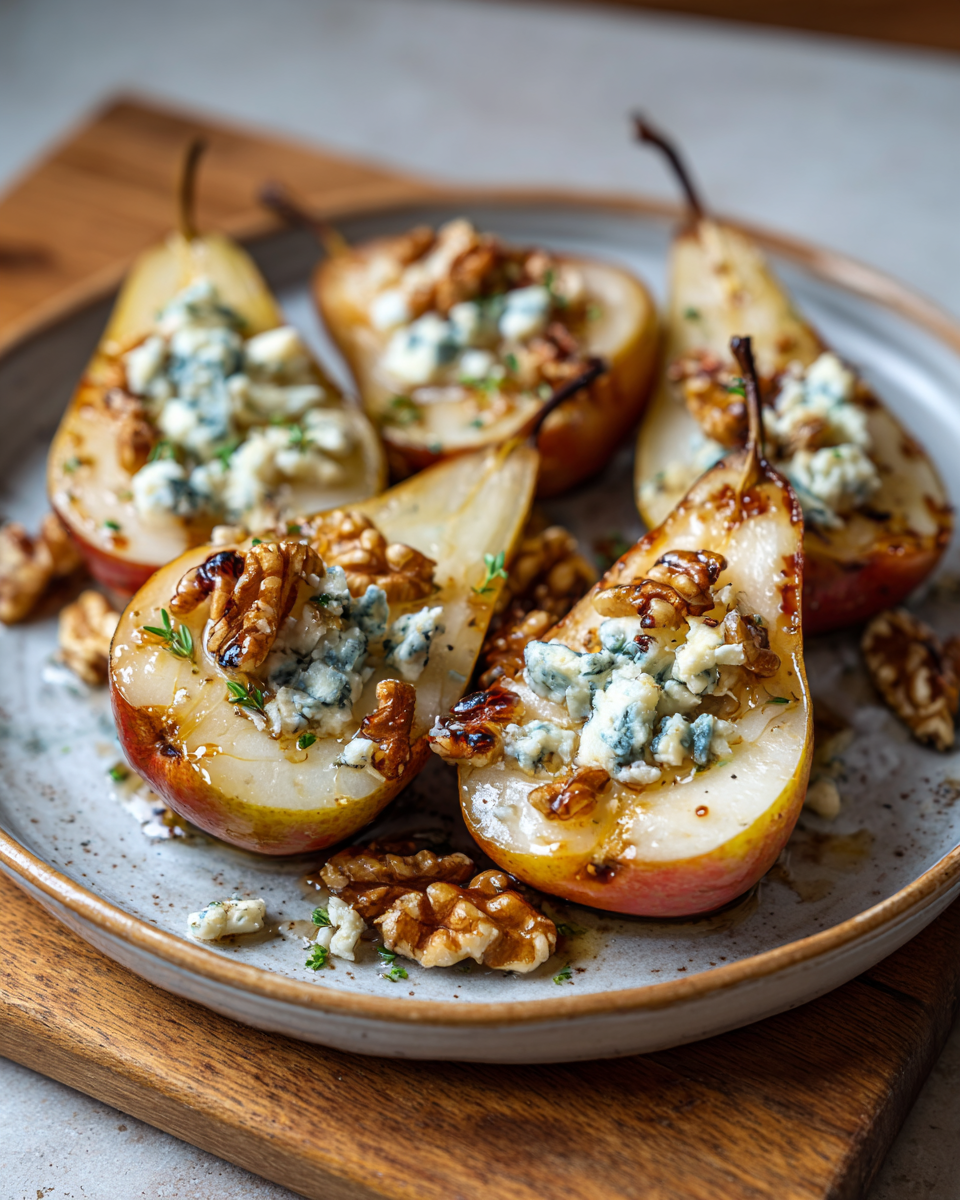 Final dish - Irresistible Pears with Blue Cheese and Walnuts Recipe for Gourmet Flavor