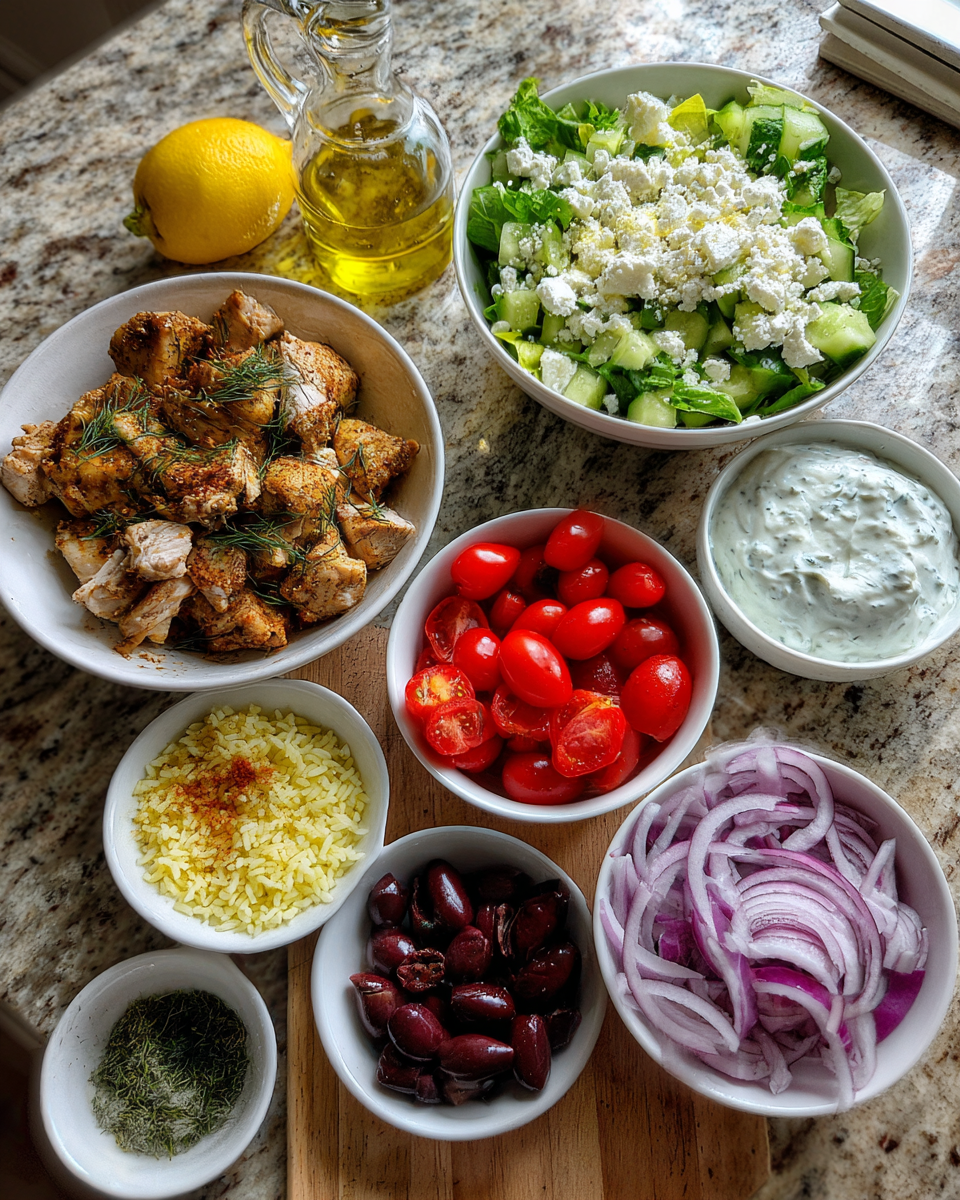 Ingredients for Discover the Ultimate Perfection Chicken Gyro Bowls for Flavor Lovers