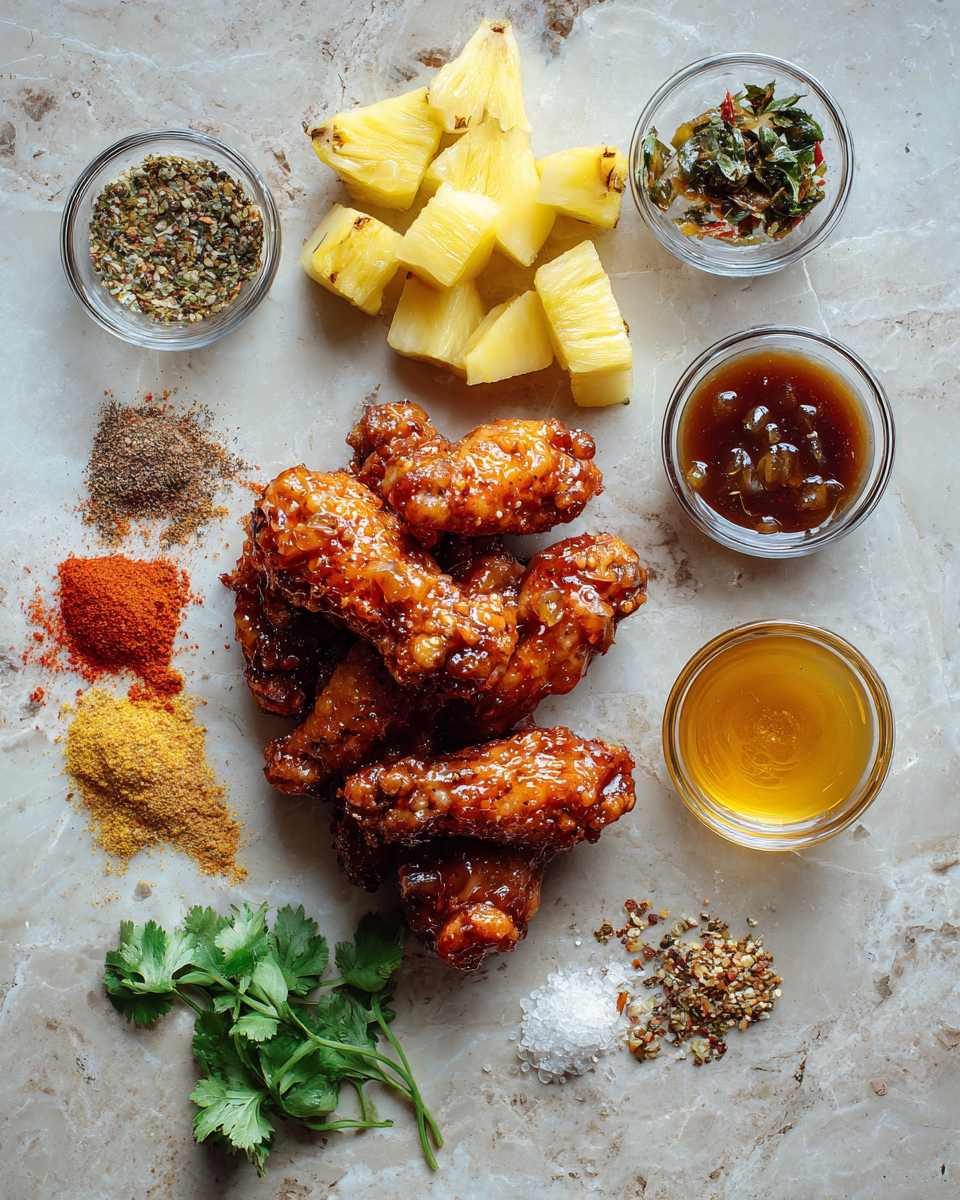 Ingredients for Sweet Heat Delight Pineapple Cowboy Candy Chicken Wings Recipe