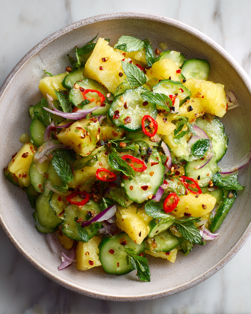 Final dish - Refreshing Pineapple Cucumber Salad Recipe That Will Brighten Your Day