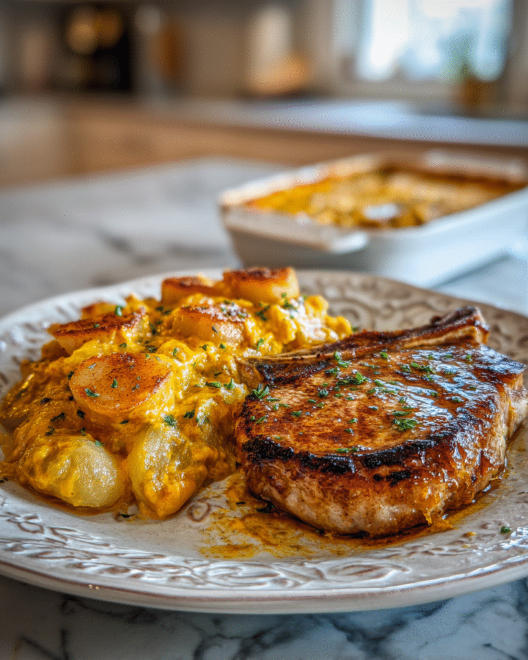Ultimate Comfort Feast Pork Chop and Scalloped Potato Casserole Recipe - Featured Image