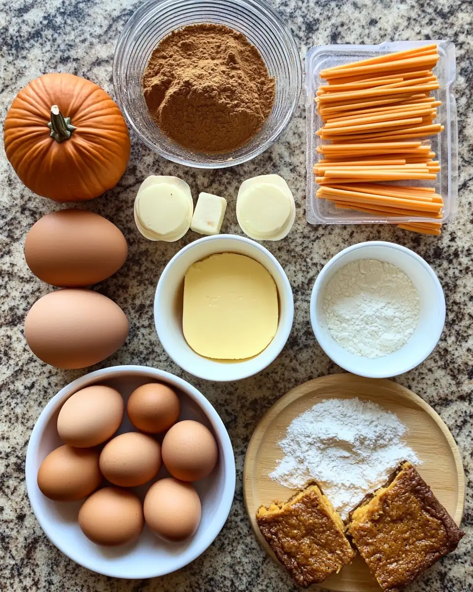Ingredients for Irresistibly Autumn: Pumpkin Spice Cream Cheese Bars Delight