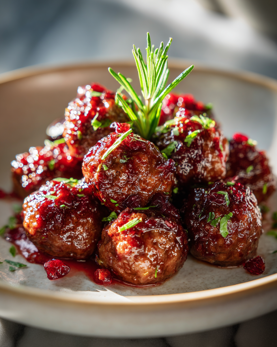 Final dish - Quick Christmas Cranberry Meatballs That Will Wow Your Holiday Guests