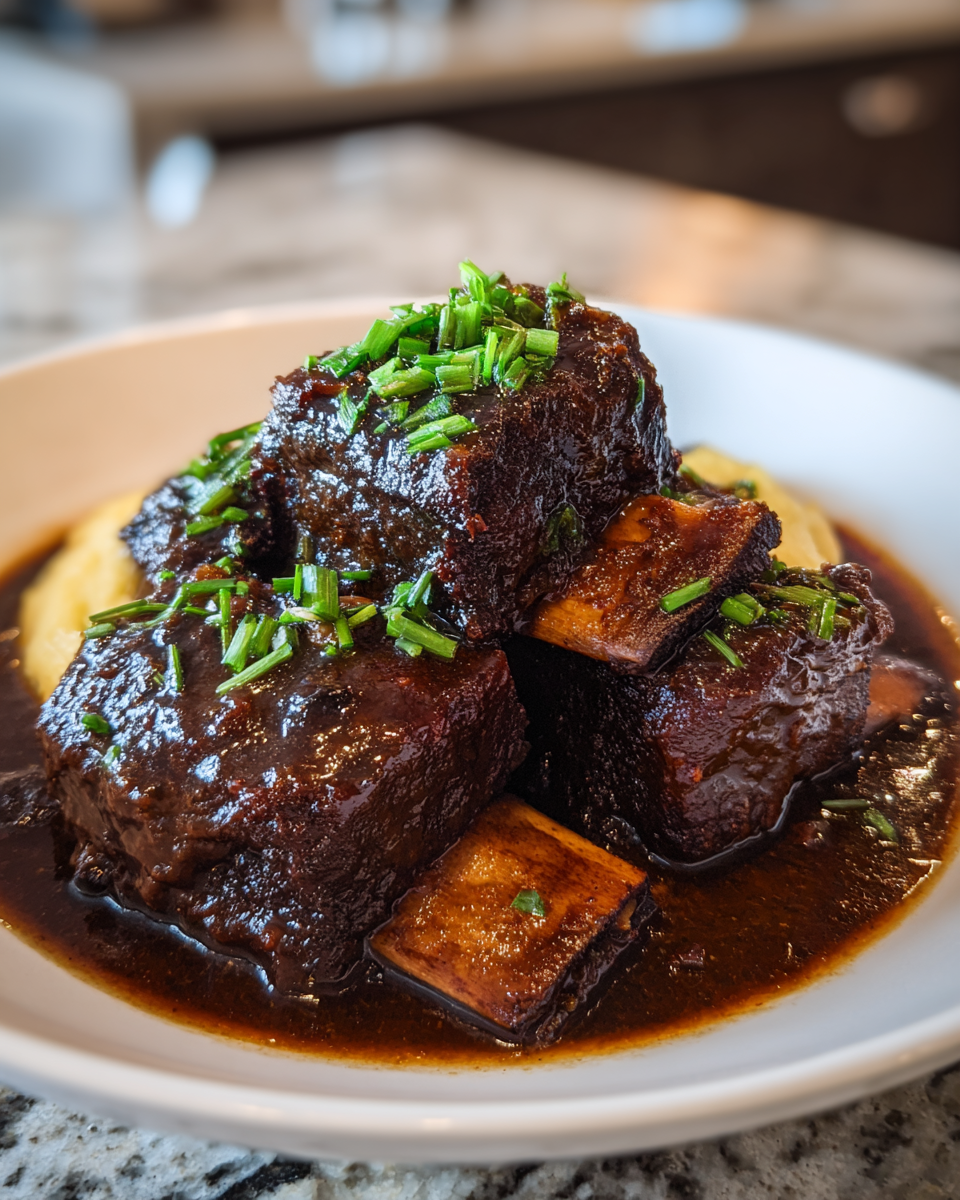 Final dish - Irresistible Red Wine Braised Beef Short Ribs Recipe for Cozy Dinners