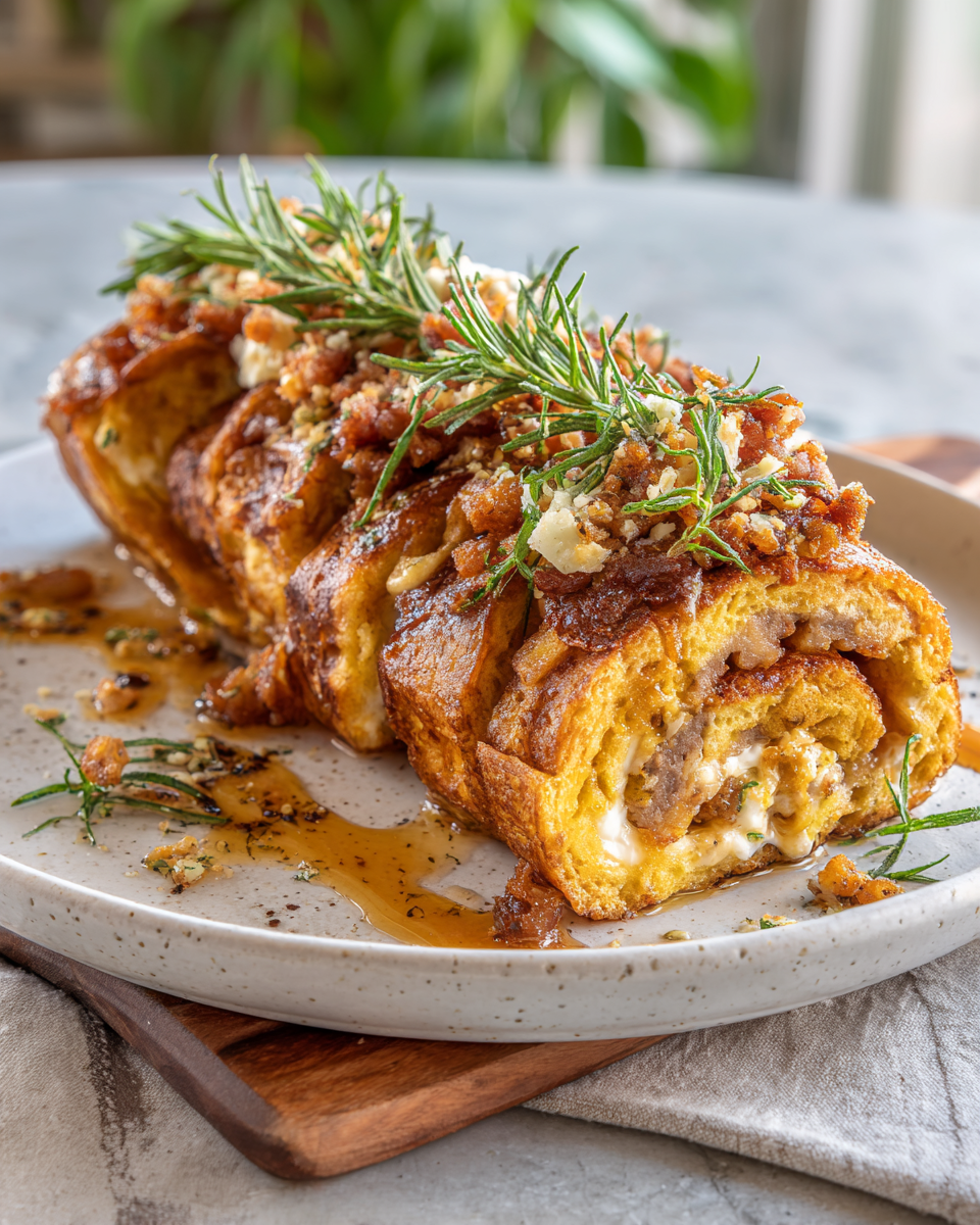Final dish - Sausage French Toast Roll-Ups The Ultimate Savory Breakfast Treat