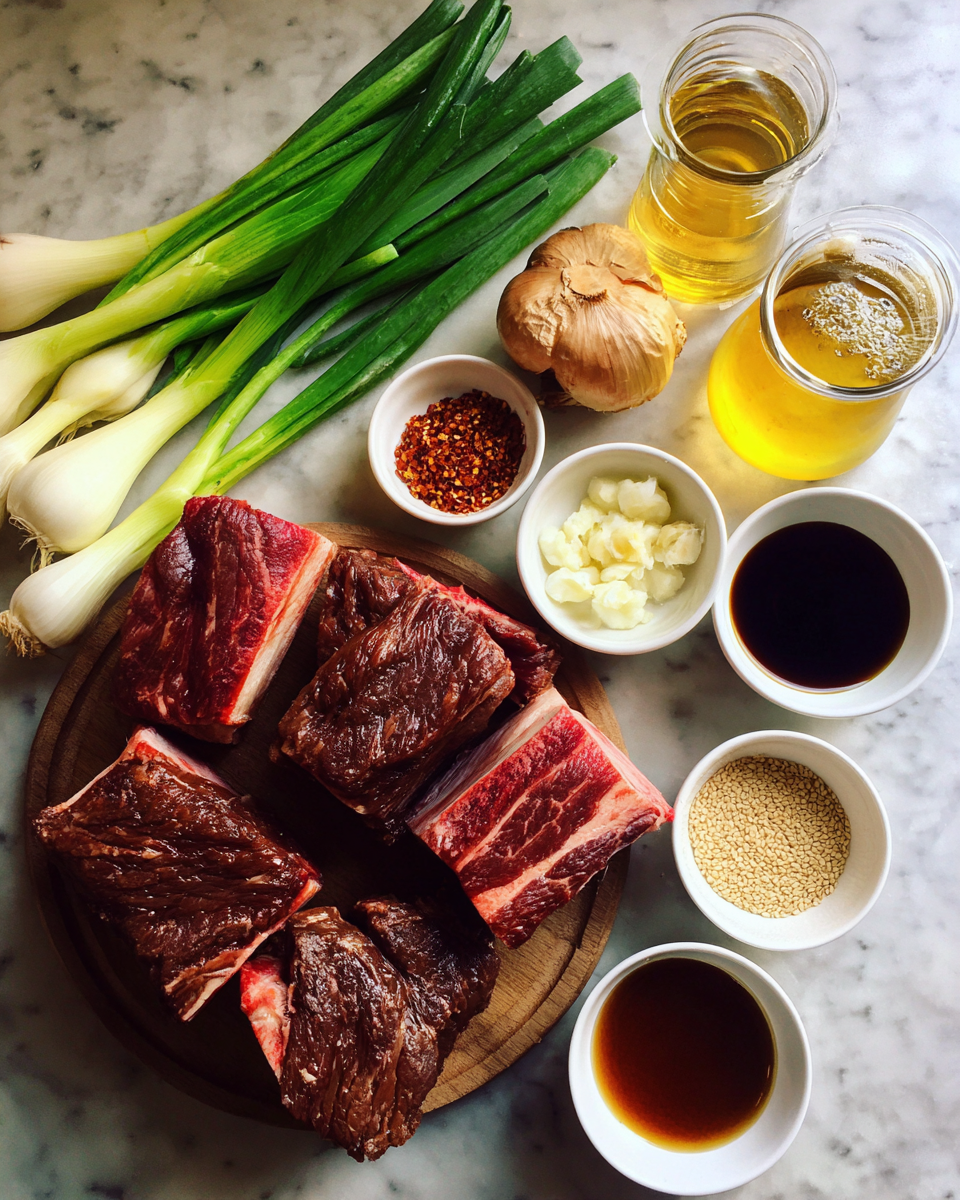 Ingredients for Melt-in-Your-Mouth Slow Roast Asian Beef Short Rib Recipe