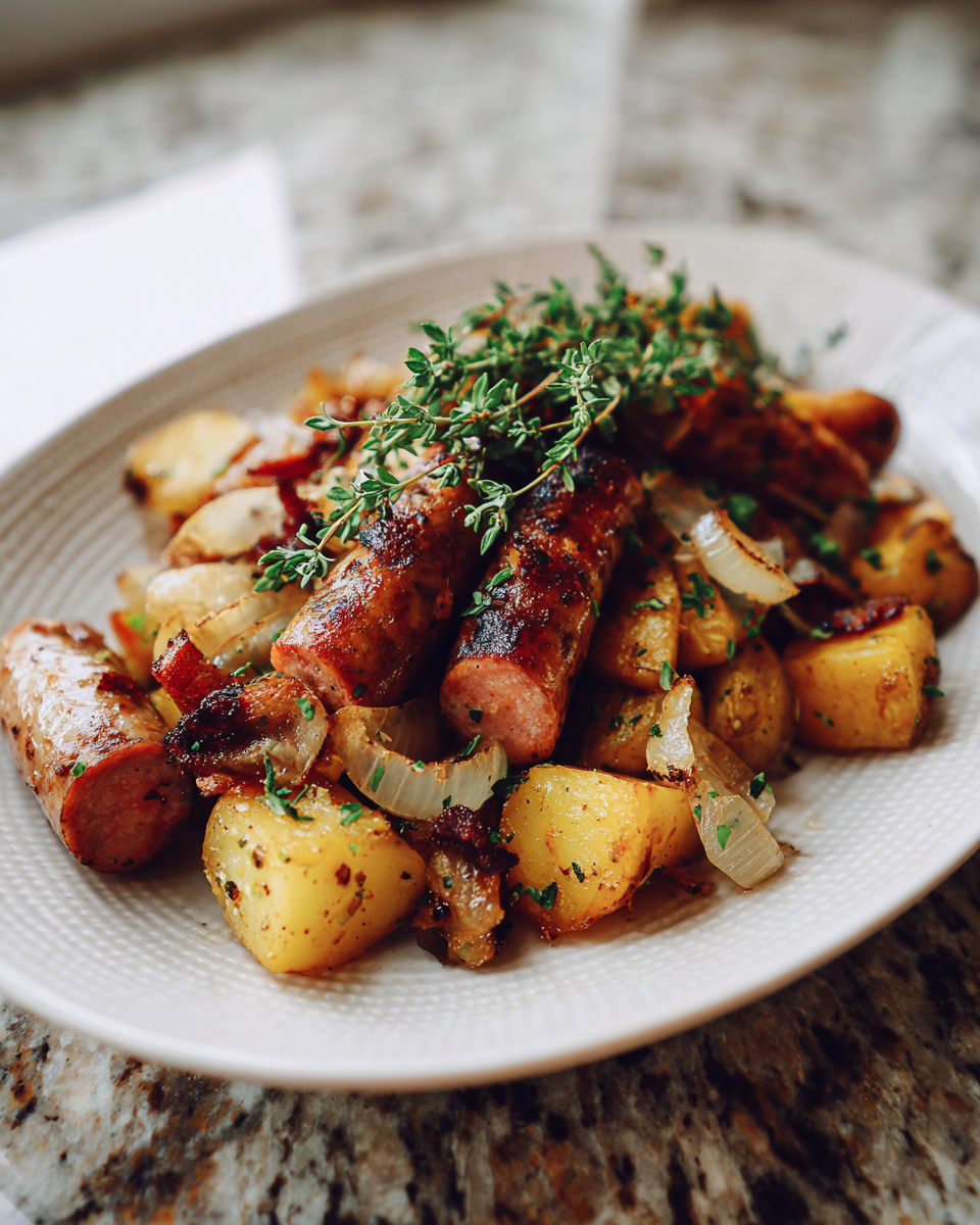 Final dish - Irresistible Smoked Sausage and Potatoes Recipe for Cozy Comfort Food
