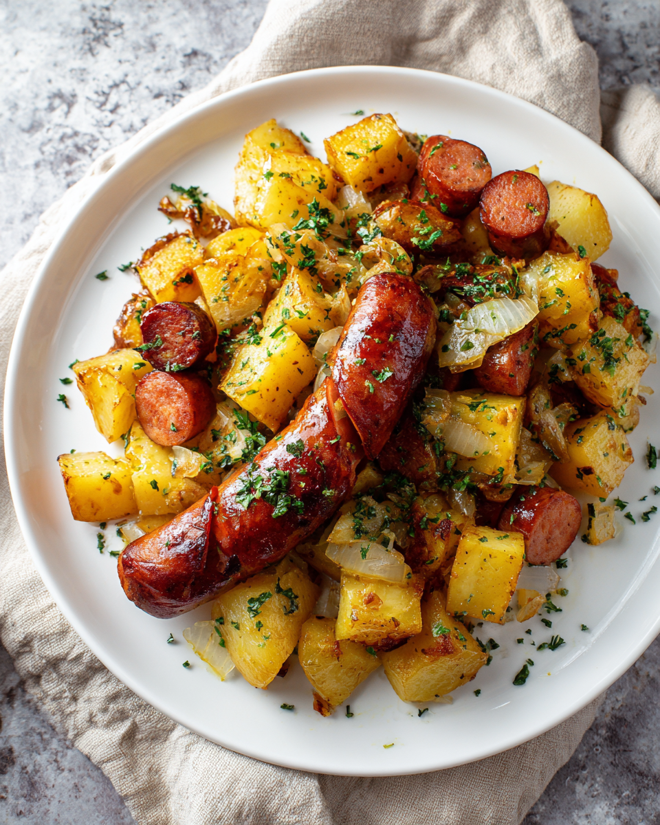 Final dish - Smoked Sausage and Potatoes The Ultimate Comfort Food Combo