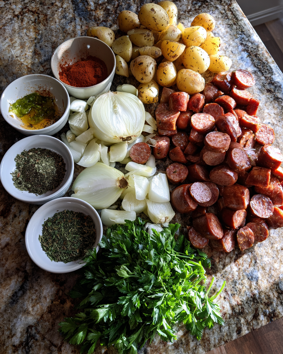 Ingredients for Smoked Sausage and Potatoes The Ultimate Comfort Food Combo