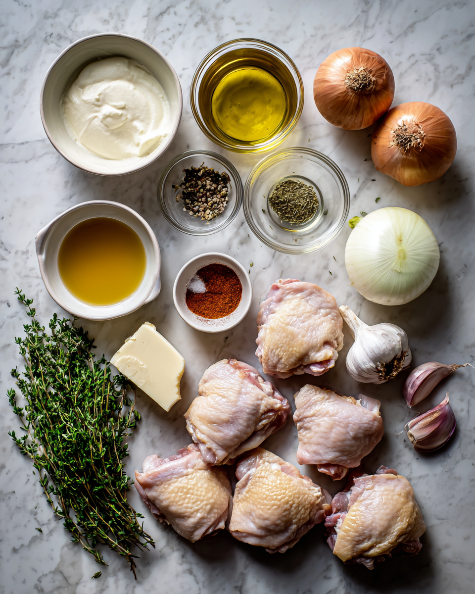 Ingredients for The Ultimate Comfort Food Guide to Smothered Chicken Thighs