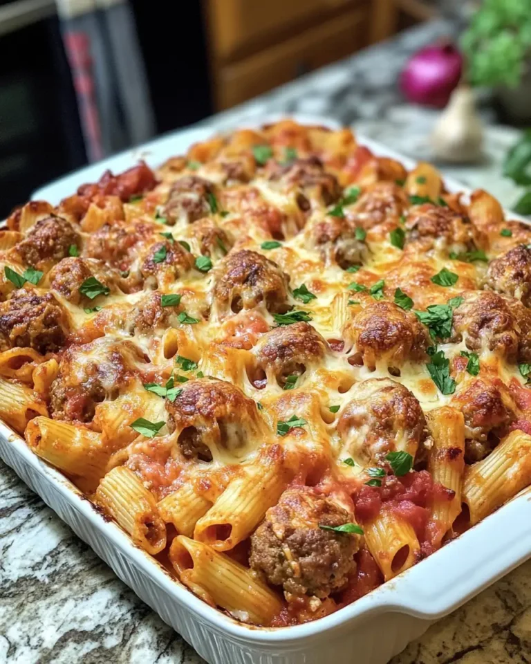 Irresistibly Cheesy Smothered Meatball and Pasta Bake Delight - Featured Image