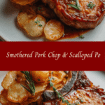 Ultimate Comfort Feast Smothered Pork Chop and Scalloped Potatoes Delight