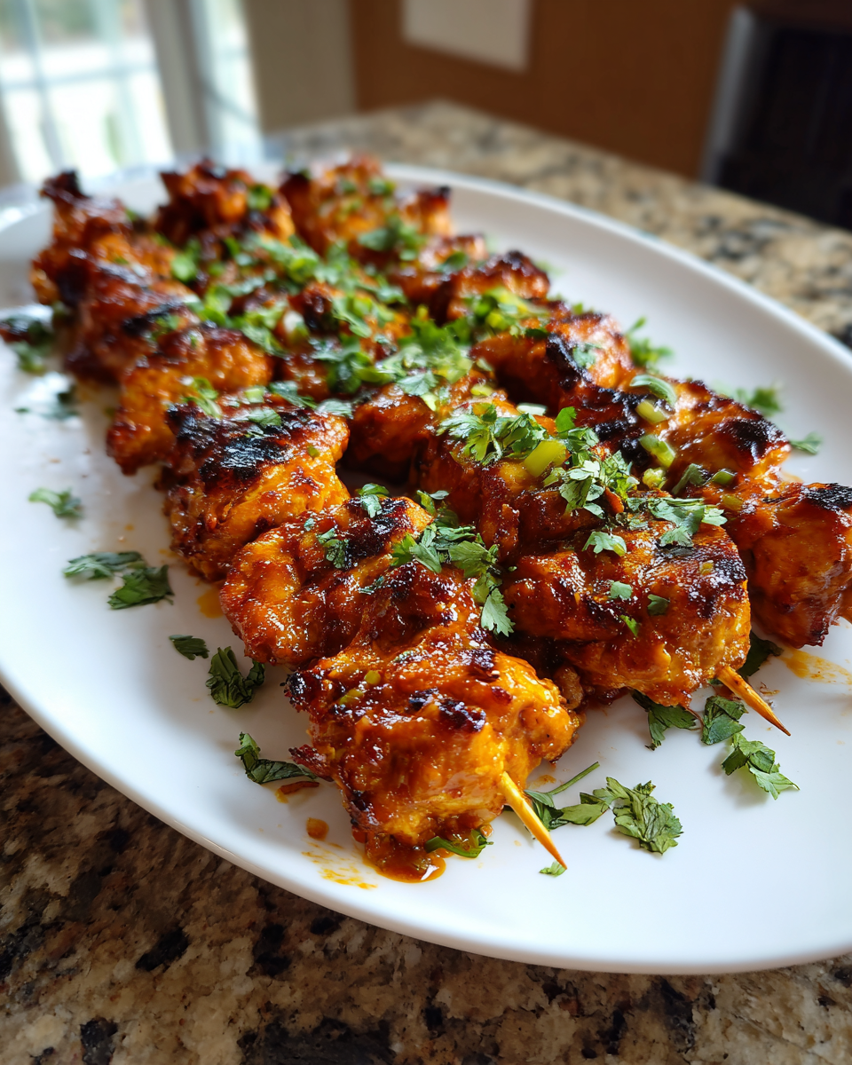 Final dish - Irresistibly Spicy Bang Bang Chicken Skewers You Have to Try