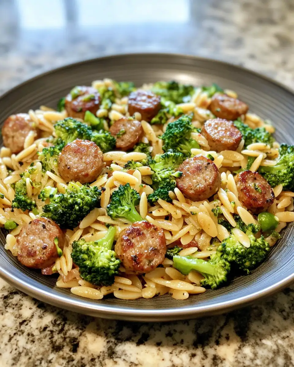 Final dish - Sizzle and Spice: Transform Your Dinner with Spicy Sausage and Broccoli Orzo