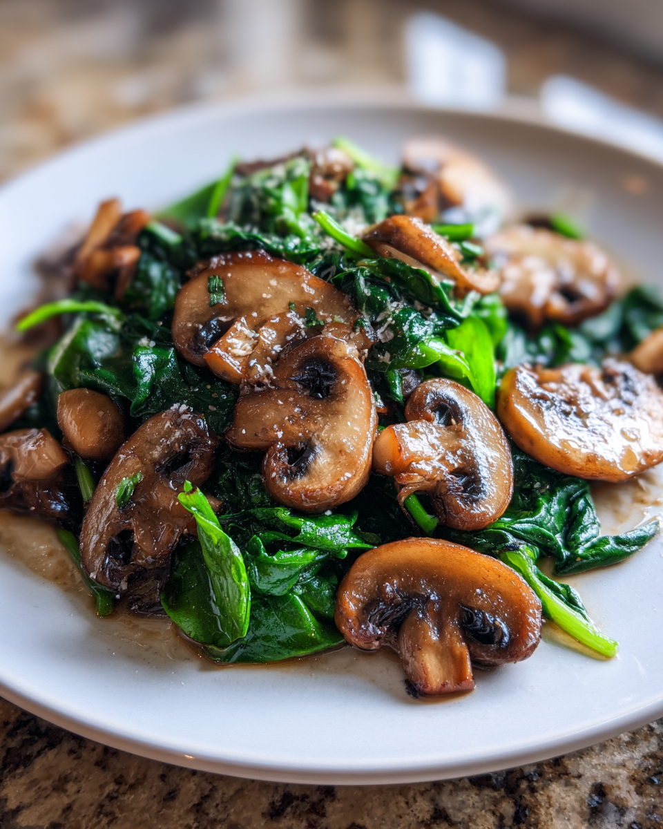 Final dish - Savor the Flavor of Spinach and Mushrooms in Every Bite