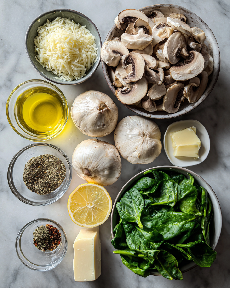 Ingredients for Savor the Flavor of Spinach and Mushrooms in Every Bite