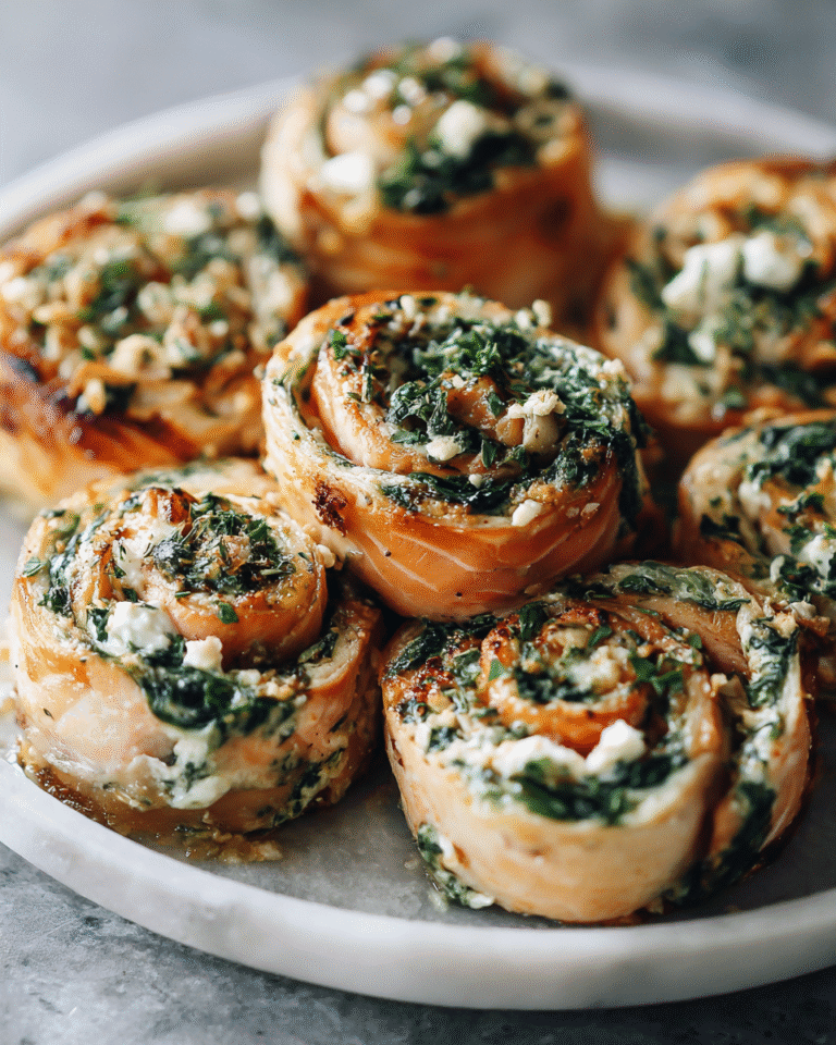 Irresistible Spinach and Feta Stuffed Salmon Pinwheels Everyone Will Love - Featured Image