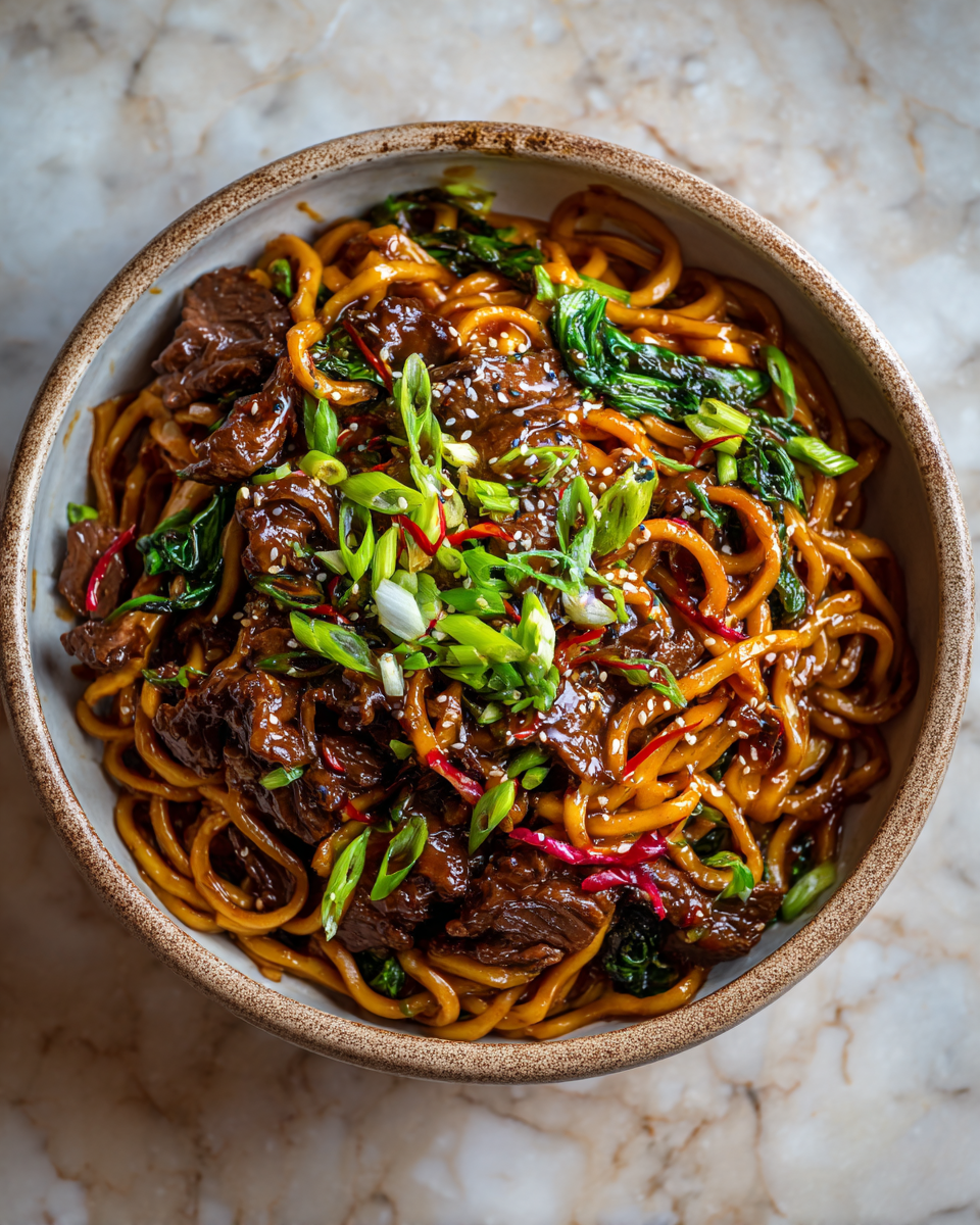 Final dish - Irresistibly Delicious Sticky Beef Noodles You Have to Try