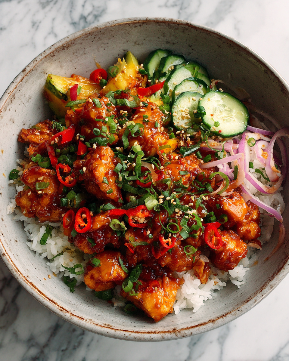 Final dish - Irresistible Sweet Chili Chicken Bowl Recipe You Need to Try