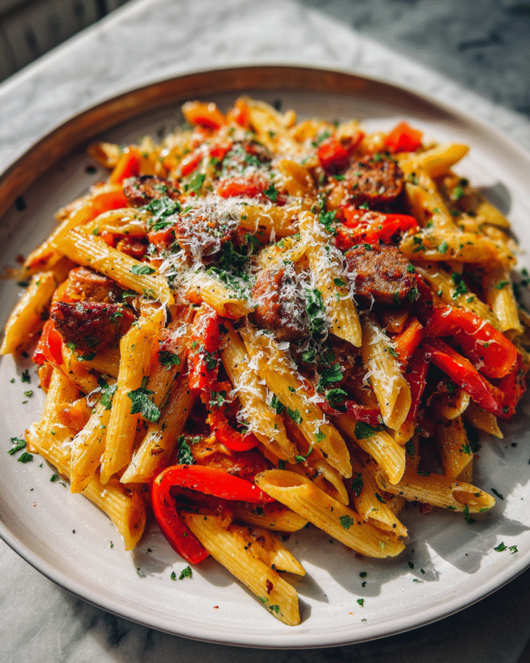Sweet Pepper and Sausage Pasta Recipe That Will Spice Up Your Dinner Routine - Featured Image