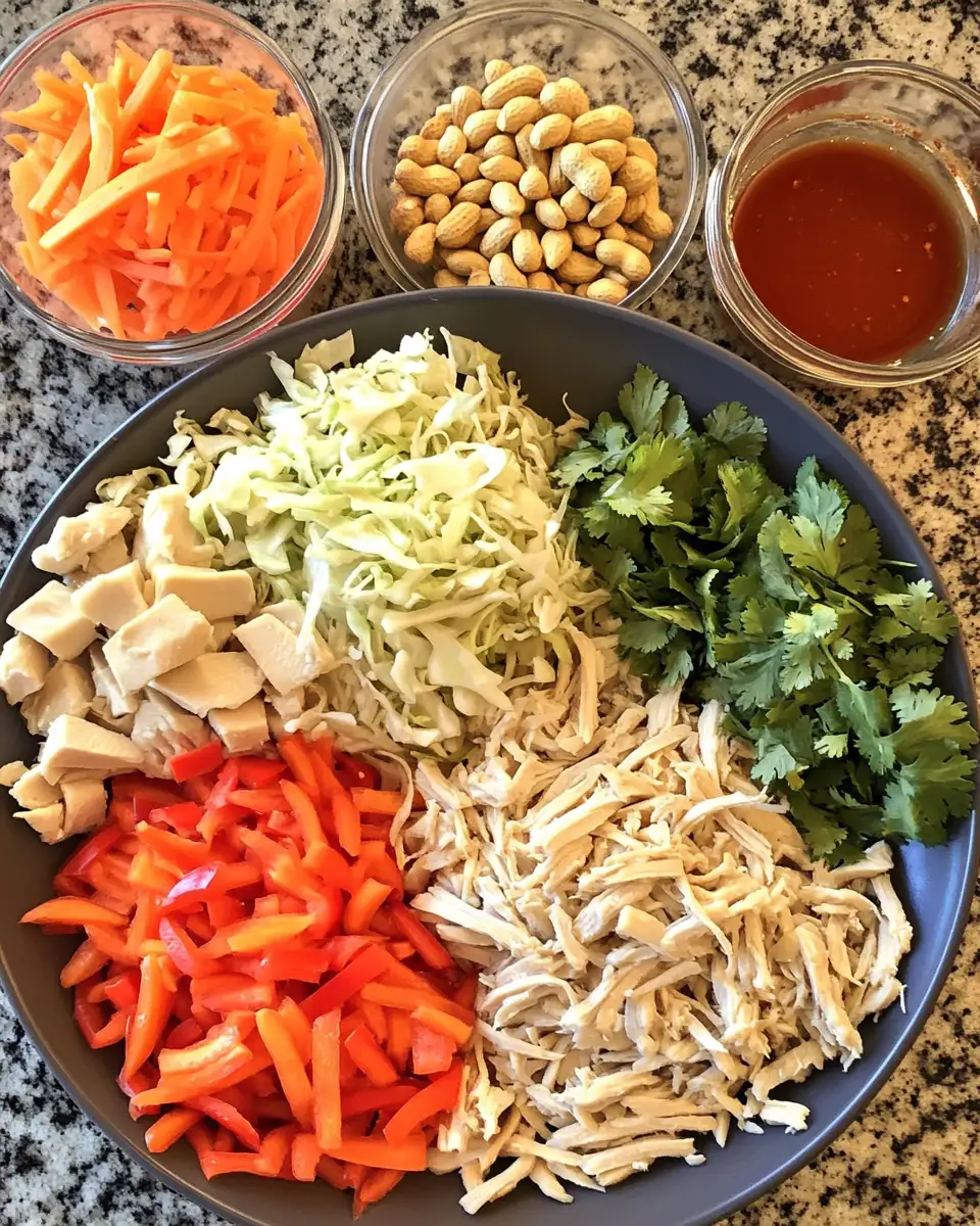 Ingredients for Zesty Thai Peanut Chicken Salad: A Flavorful Fusion Adventure