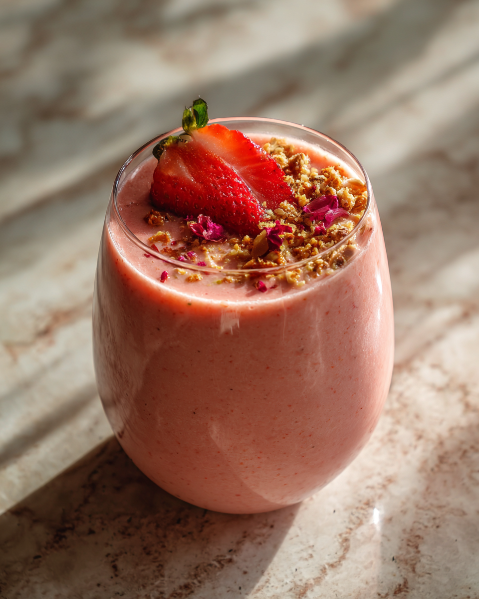 Final dish - Refreshing Tropical Strawberry Colada Smoothie Recipe to Brighten Your Day