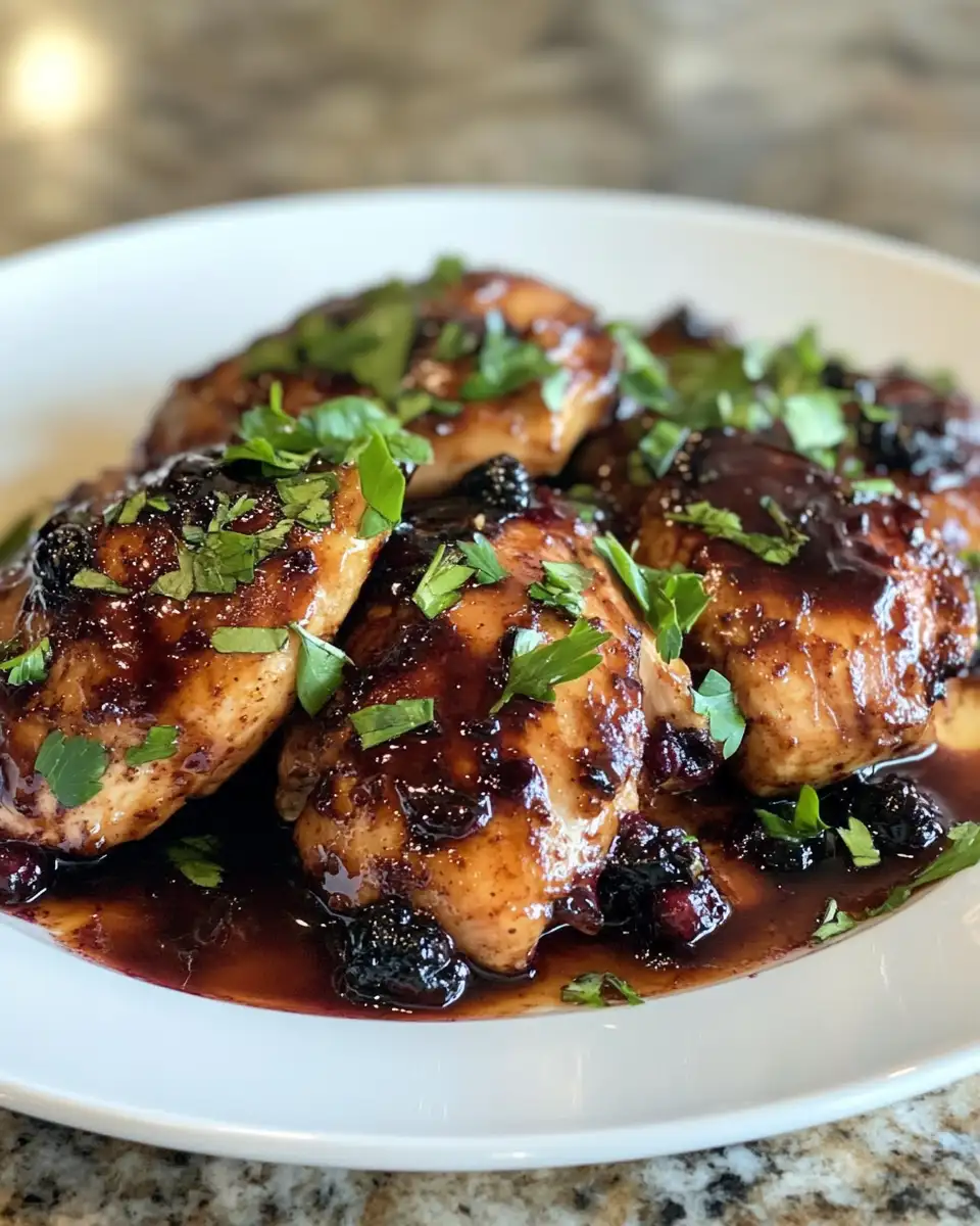 Final dish - Bourbon Blackberry Chicken: A Sweet and Smoky Culinary Adventure